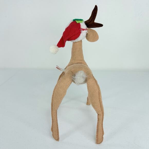 Vtg 1970 Annalee Reindeer Mobilitee Standing Posable With Santa Hat Christmas - Picture 6 of 11